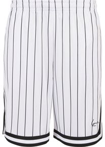 Karl Kani Herren Stoffhose "Karl Kani Herren Small Signature Pinstripe Mesh Shorts", weiß, Gr. XL, gestreift, 100% Polyester, Hosen