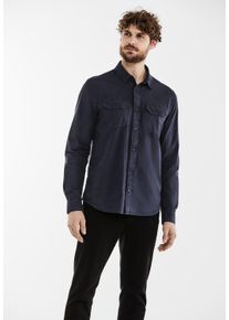 Street One MEN Herren Langarmhemd, blau, casual, Gr. XXL, unifarben, Web, 100% Baumwolle, Hemden, aus reiner Baumwolle