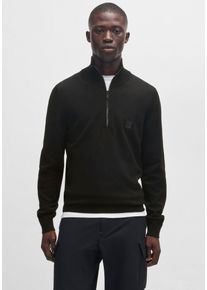 BOSS Orange Herren Rollkragenpullover "Kanobix_S", schwarz, casual, Gr. M, unifarben, Strick, Obermaterial: 95% Baumwolle, 5% Kaschmir, Pullover, mit