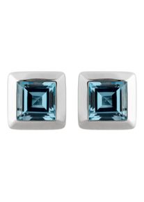 OROLINO Damen Paar Ohrstecker "Gold 585 mit 2x Blautopas (beh.) London Blue", ONE-SIZE, Gold, silber, Gold, Ohrringe
