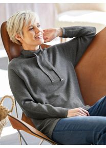 Heine Damen Strickpullover "Pullover", grau, Gr. 34, unifarben, 100% Baumwolle, Pullover