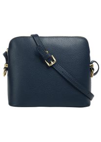 CLUTY Damen Umhängetasche, blau, Leder, unifarben, Taschen, echt Leder, Made in Italy
