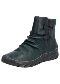 Rieker Damen Stiefelette, Gr. 36, grün, Lederimitat, sportlich, Schuhe, Winterboots, Keilsohle, Innenreißverschluss und slouchy Schaft