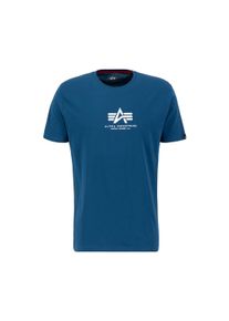 Herren T-Shirt "Alpha Industries Men - T-Shirts Basic T Mid Logo", blau, Gr. S, Alpha Industries, Obermaterial: 100% Baumwolle, Shirts