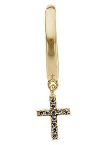 Firetti Damen Single-Creole "Schmuck Geschenk Gold 333 Ohrschmuck einzeln Kreuz", 0,04 ct P2 = erkennbare Einschlüsse, Gelbgold 333-Diamanten, gold,