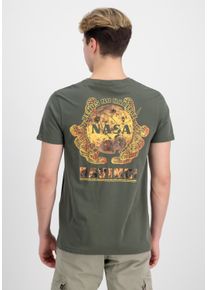 Herren T-Shirt "Alpha Industries Men - T-Shirts NASA Davinci T-Shirt", grün, Gr. XXL, Alpha Industries, Obermaterial: 100% Baumwolle, Shirts