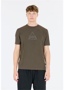 SOS Herren Funktionsshirt "Kvitfjell", grün, casual, Gr. L, bedruckt, unifarben, 94% Baumwolle, 6% Elasthan, Shirts, mit biologischer Baumwolle und