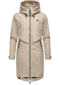 Ragwear Damen Jerseymantel "Frodik", beige, modisch, Gr. M, Obermaterial: 100% Polyester, Innenfutter: 100% Polyester, Mäntel, Wasserdichter