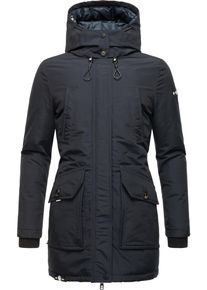 Navahoo Damen Winterjacke "Blizzardstorm", blau, modisch, Gr. XS, Oberstoff: 70% Baumwolle, 30% Nylon, Futter: 100% Polyester, Wattierung: 100%