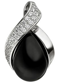Jobo Damen Ketten-Anhänger "Anhänger mit Onyx und 26 Zirkonia", Silber 925 (Sterlingsilber), silber, Silber 925 (Sterlingsilber), Schmuckanhänger,