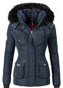 Marikoo Damen Steppjacke "Vanilla", blau, modisch, Gr. M, Obermaterial: 100% Polyester, Futter: 100% Polyester, Kunstpelz: 100% Polyacryl, Jacken,