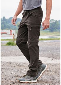 John Devin Herren Trekkinghose, schwarz, sportlich, Gr. 52, unifarben, Obermaterial: 95% Polyamid, 5% Elasthan, Hosen, Wanderhose mit Zipp- Off Beinen
