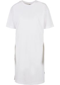 Urban Classics Damen Shirtkleid "Urban Classics Damen Ladies Organic Oversized Slit Tee Dress", weiß, klassisch, Gr. L, unifarben, 100% Baumwolle,