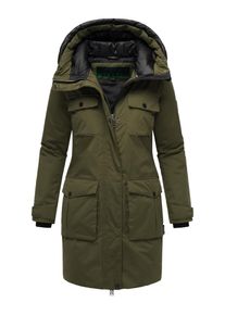 Navahoo Damen Winterjacke "Eissturm 14", grün, sportlich, Gr. L, Material: 100% Polyester, Jacken, Wasserabweisende Jacke mit Kapuze