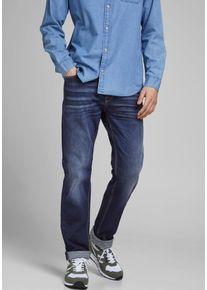 Jack & Jones JACK & JONES Herren Regular-fit-Jeans "JJICLARK JJORIGINAL JJ 678 NOOS", blau, modisch, Gr. 33, Abriebeffekte, Denim/Jeans, Obermaterial: 98%