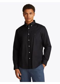 Tommy Hilfiger Herren Langarmhemd "CORE FLEX POPLIN SOLID RF SHIRT", schwarz, casual, Gr. L, Web, Obermaterial: 100% Baumwolle, Hemden