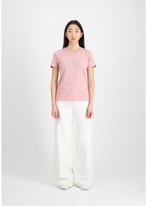 Damen T-Shirt "Alpha Industries Women - T-Shirts New Basic T Glitter Women", rosa, Gr. M, Alpha Industries, Obermaterial: 100% Baumwolle, Shirts