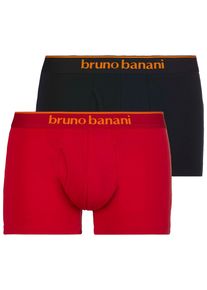 Bruno Banani Herren Boxershorts "Short 2Pack Quick Access", Gr. S, rot, Obermaterial: 93% Baumwolle, 7% Elasthan, kontrastfarbene Details,