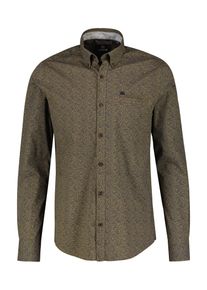 Lerros Herren Langarmhemd "Lerros Poplinhemd mit Alloverprint", braun, Gr. S, 97% Baumwolle; 3% Elasthan, Hemden