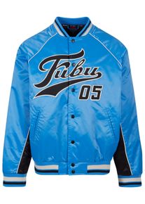 Fubu Herren Bomberjacke "Fubu Herren FM241-012-1 Fubu Varsity Satin Raglan Bomber Jacket", blau, casual, Gr. XL, mehrfarbig, 100% Polyamid, Jacken
