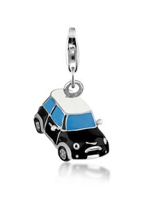 NENALINA Damen Charm-Einhänger "Auto Sportwagen Silber-Anhänger Emaille 925 Silber", ohne Stein, silber, Silber 925 (Sterlingsilber), Charms