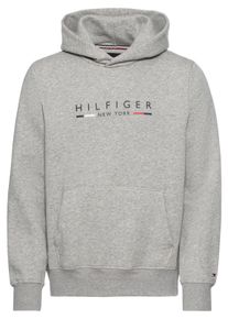 Tommy Hilfiger Herren Hoodie "HILFIGER NEW YORK HOODY", grau, casual, Gr. M, Sweatware, Obermaterial: 63% Baumwolle, 37% Polyester, Sweatshirts, mit