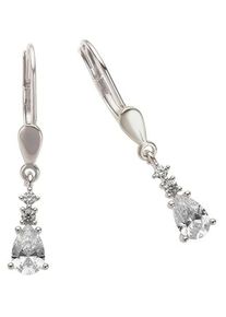 Firetti Damen Paar Ohrhänger "Schmuck Geschenk Gold 333 Ohrschmuck Patentbrisur Tropfen Glitzer", Weißgold 333, weiß, Weißgold 333, Ohrringe, mit