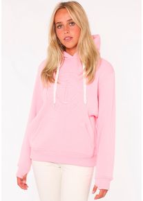 Zwillingsherz Damen Hoodie "Strand Meer Küste", rosa, modisch, Gr. L, unifarben mit Farbeinsätzen, Sweatware, Obermaterial: 50% Baumwolle, 50%