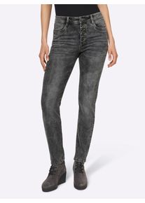 Heine Damen Bequeme Jeans, grau, Gr. 44, unifarben, 98% Baumwolle, 2% Elasthan, Jeans