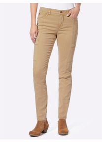 Heine Damen 5-Pocket-Hose, braun, Gr. 46, unifarben, 96% Baumwolle, 4% Elasthan, Hosen