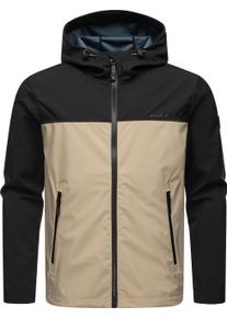 Ragwear Herren Softshelljacke "Shellwie Block", beige, sportlich, Gr. XXL, Obermaterial: 100% Polyester, Futter: 100% Polyester, Jacken, wasserdichte