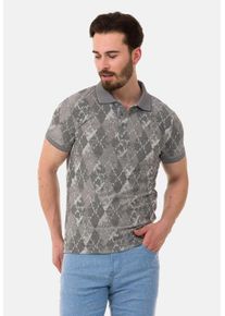 Cipo & Baxx CIPO & BAXX Herren T-Shirt "T-Shirts", grau, casual, Gr. M, bedruckt, 75% Polyester;19% Viskose;6% Elasthan, Shirts, mit Rautenprint, CT-452