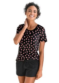 Vivance Dreams Damen Shorty, Gr. 36, schwarz, Obermaterial: 100% Baumwolle, Basic, Homewear-Sets, mit Sternchen-Druck