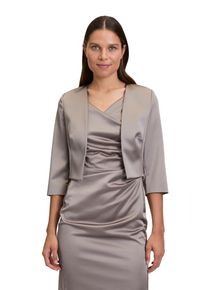 Vera Mont Damen Bolerojacke "Vera Mont Bolero-Jacke mit Kellerfalten", grau, elegant, Gr. 46, Satin, Obermaterial: 96% Polyester, 4% Elasthan., Jacken