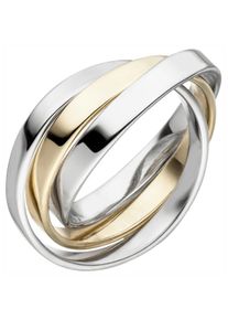 Jobo Damen Fingerring "Wickelring", 60, Silber 925 (Sterlingsilber), silber, Silber 925 (Sterlingsilber), Fingerringe, 3-reihig verschlungen 925