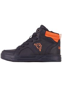 Kappa Kinder Sneaker, Gr. 28, blau, Synthetik, unifarben mit Farbeinsatz, sportlich, Schuhe, mit praktischem Reißverschluss an der Innenseite