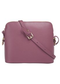 CLUTY Damen Umhängetasche, lila, Leder, unifarben, Taschen, echt Leder, Made in Italy