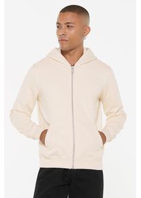 Harlem Soul Herren Kapuzensweatjacke, beige, casual, Gr. XS, unifarben, Material: 65% Baumwolle, 35% Polyester, Sweatjacken, mit Baumwolle