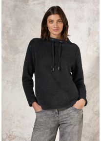 Cecil Damen Langarmshirt, schwarz, casual, Gr. XL, unifarben, Stoff, 65% Polyamid, 23% Polyester, 12% Viskose, Shirts, im angenehmen Materialmix