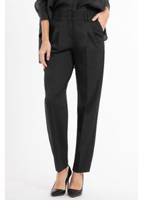 Recover Pants Damen Stoffhose "Bundfaltenhose", schwarz, Gr. 38, unifarben, 76% Polyester;13% Elasthan;11% Baumwolle, Hosen, aus einer hochwertigen,