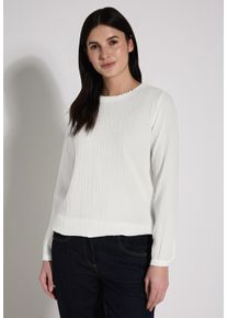 Cecil Damen Langarmbluse, weiß, casual, Gr. XXL, unifarben, Stoff, 56% Viskose, 43% Polyester, 1% Elasthan, Blusen, aus stretchigem Viskosematerial