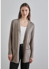 Street One Damen Cardigan, beige, casual, Gr. 34, unifarben, Web, 37% Baumwolle, 34% Polyacryl, 26% Polyester, 3% Elasthan, Strickjacken, aus