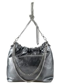 Damen Umhängetasche "Chicca", Collezione Alessandro, silber, Leder, Taschen, aus echtem Leder, Umhängebeutel