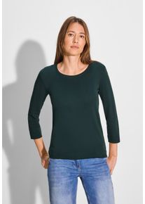 Cecil Damen 3/4-Arm-Shirt, grün, casual, Gr. XXL, unifarben, Web, 100% Baumwolle, Shirts, aus reiner Baumwolle