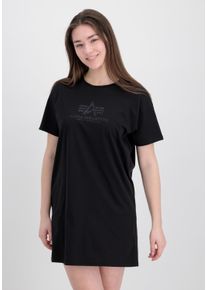 Damen T-Shirt "Alpha Industries Women - T-Shirts Basic T Long Glitter Women", schwarz, Gr. XS, Alpha Industries, Obermaterial: 100% Baumwolle, Shirts