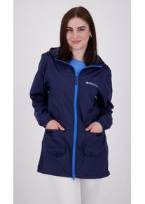 DEPROC Active Damen Regenmantel "ROBSON LONG WOMEN", blau, casual, Gr. 52, 100% Polyester, Mäntel, auch in Großen Größen erhältlich