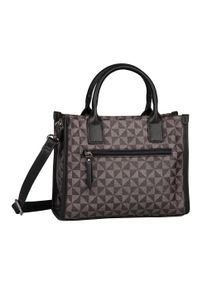 Gabor Damen Shopper "Barina", schwarz, Polyurethan, Taschen, mit besonderem grafischen All-Over-Druck und Glattlederoptik Details