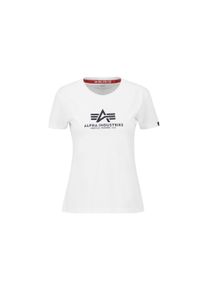 Damen T-Shirt "Alpha Industries Women - T-Shirts New Basic T Glitter Women", weiß, Gr. M, Alpha Industries, Obermaterial: 100% Baumwolle, Shirts