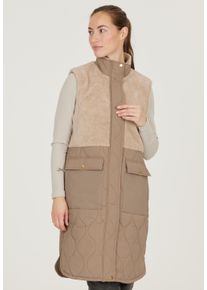 WEATHER REPORT Damen Steppweste "Hollie", braun, casual, Gr. 38, 100% Polyester, Westen, mit praktischem Kinnschutz