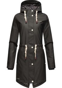 Navahoo Damen Regenjacke "Flower of Ocean", schwarz, modisch, Gr. XS, Obermaterial: 70% Polyester, 30% Polyurethan, Innenfutter: 100% Polyester,